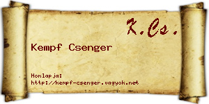 Kempf Csenger névjegykártya